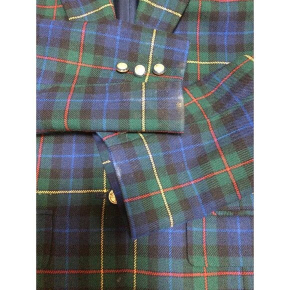 Pendleton Virgin Wool Blazer Jacket Notch Lapel Two Button Front Plaid Women - Picture 7 of 7